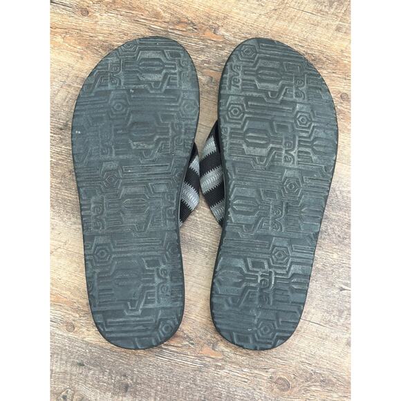 Teva Men's flip flop Sandals black/white/gray size 10 - Picture 3 of 4